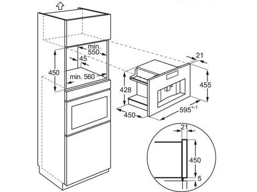 Electrolux Кавомашина вбудована, 2,5л, зерно+мелена, автомат.капуч, дисплей, сернор.керування, підсвітка, чорний (378522) EBC85X фото