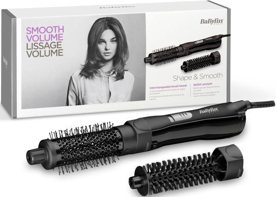 BaByliss Фен-щітка, 800Вт, 2 режими, хол. обдув, кераміка, чорний (363216) AS82E фото