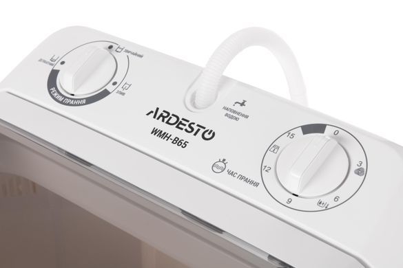 ARDESTO Пральна машина напівавтомат., 6.5кг, 1350, A, 45см, білий (298673) WMH-B65 фото