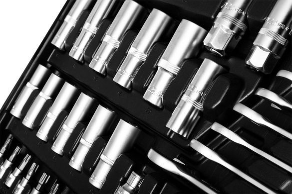 Набір ключів NEO 216 елементів 1/2", 3/8", 1/4" з тріскачками та бітами, арт. 10-216 10-216 фото