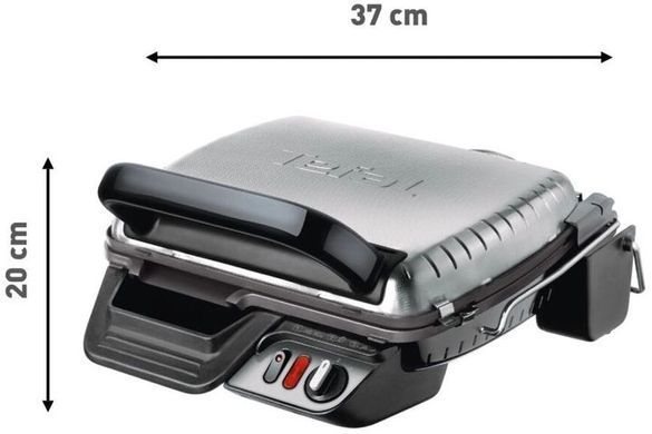 Tefal Гриль прижимний HealthGrill Comfort 2000Вт, темп. режимів-3, з`ємні пластини, метал (361937) GC306012 фото