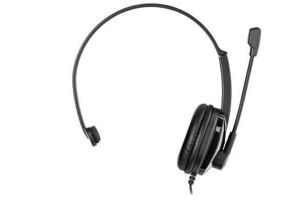 Гарнітура ПК моно On-ear 2E CH12 USB, omni-mic, 2м, чорний (337807) 2E-CH12MU фото
