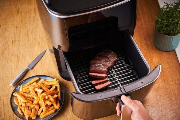 Tefal Мультипіч Easy Fry Grill&Steam, 1430Вт, чаша-6.2л, сенсорне керув., 8 програм, пластик, чорний (379019) FW201815 фото