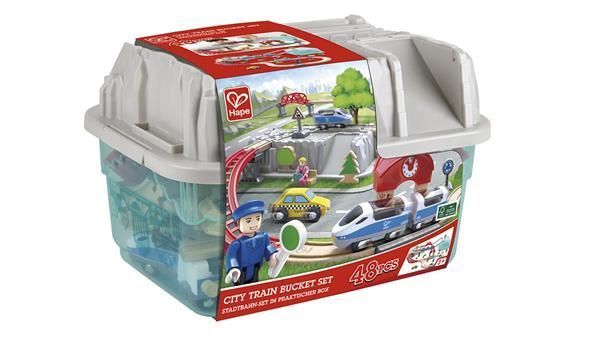 Іграшкова залізниця Hape у контейнері Місто 48 ел. (E3771) dt_14985 фото
