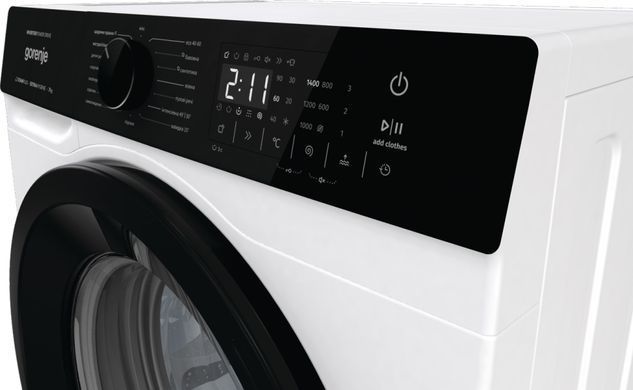 Gorenje Стиральная машина фронтальная, 7кг, 1400, A+++, 47см, дисплей, пар, инвертор, белый WNHA74SAS фото