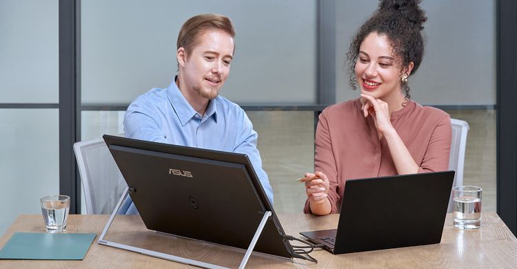 ASUS Монітор портативний 23.8" ZenScreen MB249C HDMI, USB-C, MM, IPS, 75Hz, AdaptiveSync, Pivot, C-Clamp Arm (382593) 90LM0865-B01170 фото