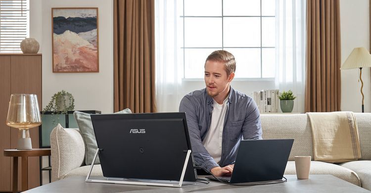 ASUS Монітор портативний 23.8" ZenScreen MB249C HDMI, USB-C, MM, IPS, 75Hz, AdaptiveSync, Pivot, C-Clamp Arm (382593) 90LM0865-B01170 фото