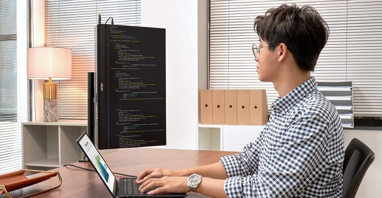 ASUS Монітор портативний 23.8" ZenScreen MB249C HDMI, USB-C, MM, IPS, 75Hz, AdaptiveSync, Pivot, C-Clamp Arm (382593) 90LM0865-B01170 фото