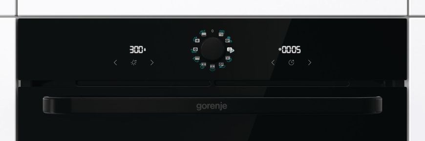 Gorenje Духова шафа електрична, 77л, A, пара, дисплей, макс.темпер.-300, чорний (367838) BOS6737SYB фото