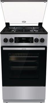 Gorenje Плита комбінована, 70л, 50x60см, дисплей, емальовані реш, програматор IconLed, кришка-скло, сріблястий (385832) MEKS5121S фото