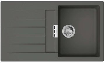 Мийка кухонна Hansgrohe S52, граніт, прямокутник, з крилом, 840х480х190мм, чаша - 1, врізна, S520-F345, сірий камінь (365959)