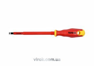 Викрутка плоска діелектрична ізольована YATO : шліц SL6,5 x 150 мм. VDE до 1000V