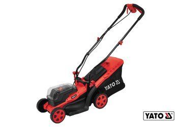 Газонокосарка акумуляторна YATO на 4-х колесах (2х18В, 34см, 35л) YT-85220 фото