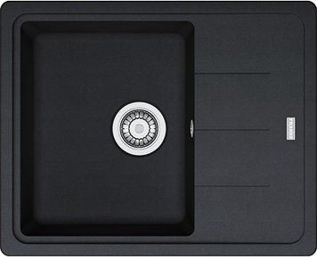 Мойка кухонная Franke Basis, фрагранит, прямоуг., с крылом, 620х500х200мм, чаша- 1, накладная, BFG 611-62, оникс