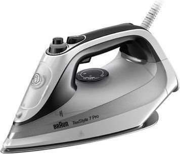 Braun Праска TexStyle 7, 2900Вт, 300мл, паровий удар -220гр, нерж. сталь, чорно-білий (376411) SI7149WB фото