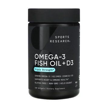 Комплекс Omega-3 Fish Oil AlaskOmega (1250 мг) + Витамин D3 (2500 МЕ), 120 мягких капсул