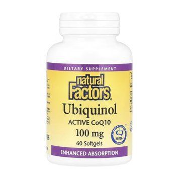 Убихинол CoQ10 Natural Factors Ubiquinol CoQ10 100 mg 60 мягких капсул
