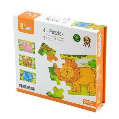 Дерев'яний пазл Viga Toys Джунглі 4 в 1, 48 ел. (50068) dt_1936 фото