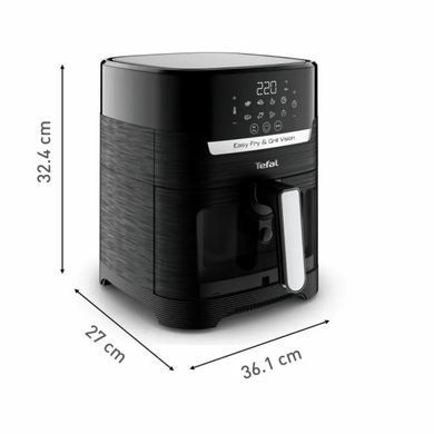 Tefal Мультипечь Easy Fry&Grill Vision Window, 1550Вт, чаша-4.2л, сенсорное управл., 10 программ, с окошком, пластик, черный (379259) EY506810 фото