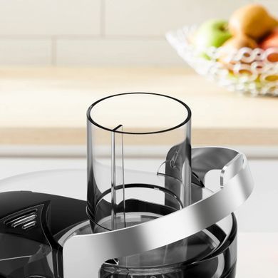 Tefal Соковитискач Nutri XXL відцентрований 1000Вт, чаша-0.8л, жмих-2.2л, жолоб на ціле яблуко, пластик/метал, чорний-нержавіюча сталь (379795) ZE660D10 фото