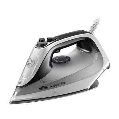 Braun Утюг TexStyle 7, 2900Вт, 300мл, паровой удар -220гр, нерж. сталь, черно-белый SI7149WB фото