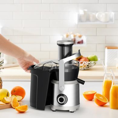 Tefal Соковитискач Nutri XXL відцентрований 1000Вт, чаша-0.8л, жмих-2.2л, жолоб на ціле яблуко, пластик/метал, чорний-нержавіюча сталь (379795) ZE660D10 фото
