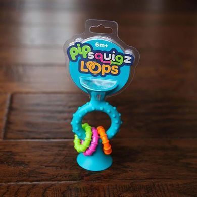 Прорезыватель-погремушка на присосках Fat Brain Toys pipSquigz Loops бирюзовый (F166ML) dt_13635 фото