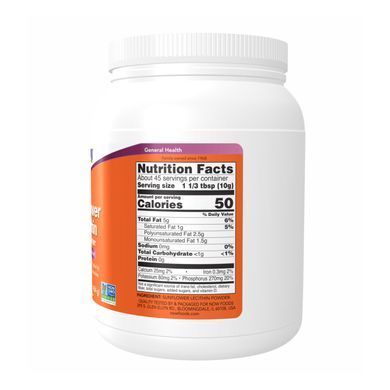 Подсолнечный лецитин Now Foods Sunflower Lecithin, 454 грамм