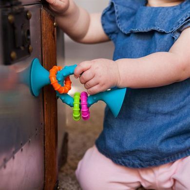Прорезыватель-погремушка на присосках Fat Brain Toys pipSquigz Loops бирюзовый (F166ML) dt_13635 фото