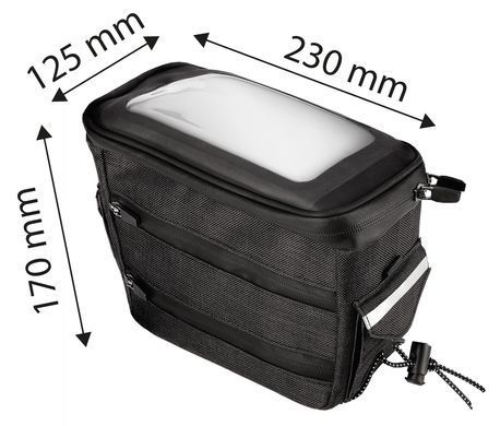 Сумка велосипедна NEO Tools 600D водонепроникна 230 x 125 x 165 мм 91-009 Чорна