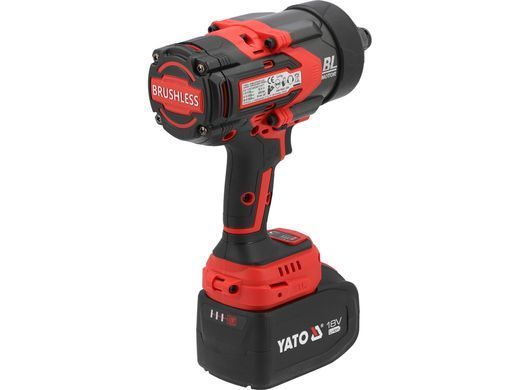 Гайковерт ударный аккумуляторный YATO: 18 В Li-Ion 6 АГод, квадрат 3/4", КМ-2400 Нм YT-828073 фото