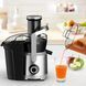 Tefal Соковитискач Nutri XXL відцентрований 1000Вт, чаша-0.8л, жмих-2.2л, жолоб на ціле яблуко, пластик/метал, чорний-нержавіюча сталь (379795) ZE660D10