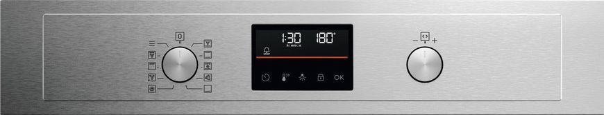 Electrolux Духовой шкаф электрический, 65л, A+, дисплей, конвекция, пиролиз, телескопические направляющие, нерж EOH4P56BX фото