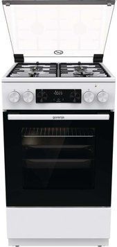 Gorenje Плита комбінована, 70л, 50x60см, дисплей, емальовані реш, програматор IconLed, кришка-скло, білий (385834) MEKS5121W фото