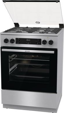 Gorenje Плита комби, 71л, 60x60см, дисплей, чугун, с крышкой, программатор IconLed,нерж GKS6C70XF фото