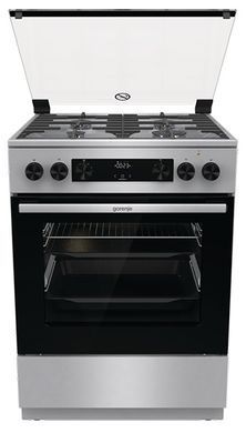 Gorenje Плита комби, 71л, 60x60см, дисплей, чугун, с крышкой, программатор IconLed,нерж GKS6C70XF фото