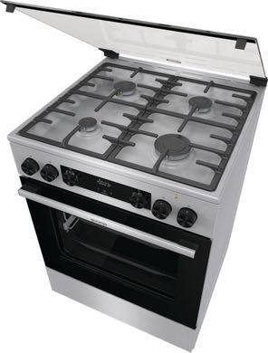 Gorenje Плита комби, 71л, 60x60см, дисплей, чугун, с крышкой, программатор IconLed,нерж GKS6C70XF фото