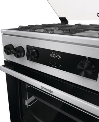 Gorenje Плита комби, 71л, 60x60см, дисплей, чугун, с крышкой, программатор IconLed,нерж GKS6C70XF фото