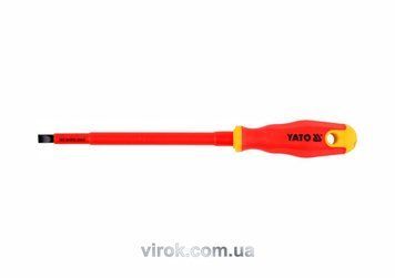 Викрутка плоска діелектрична ізольована YATO : шліц SL8 x 175 мм. VDE до 1000V
