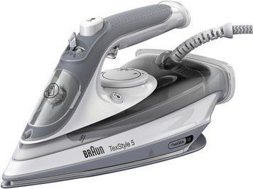 Braun Праска TexStyle 5, 2800Вт, 300мл, паровий удар -210гр, керам. підошва, біло-сірий (376413) SI5078GY фото