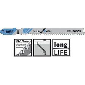 Пиляльне полотно Bosch Flexible for Metal T 118 BF 1шт(2608634586)
