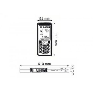 Лазерный дальномер Bosch GLM 80 + Направляющая шина Bosch R 60(0601072301)