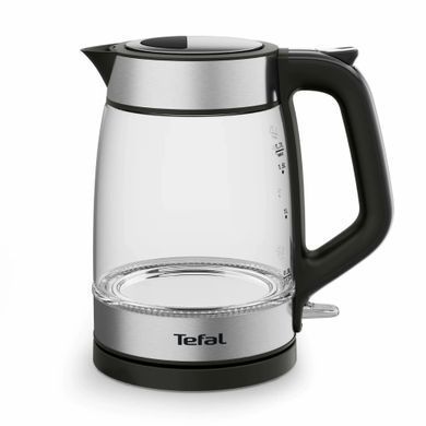 Tefal Электрочайник Glass Kettle 1.7л, стекло, с подсветкой, черно-серебряный (385526) KI605830 фото