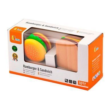 Іграшкові продукти Viga Toys Дерев'яні гамбургер і сендвіч (50810) dt_79230 фото