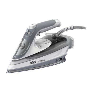 Braun Праска TexStyle 5, 2800Вт, 300мл, паровий удар -210гр, керам. підошва, біло-сірий (376413) SI5078GY фото