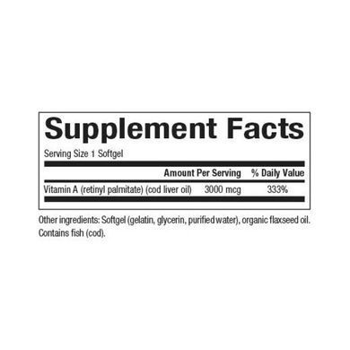 Вітамін А Vitamin A 3000mcg 10000IU - 180 softgels
