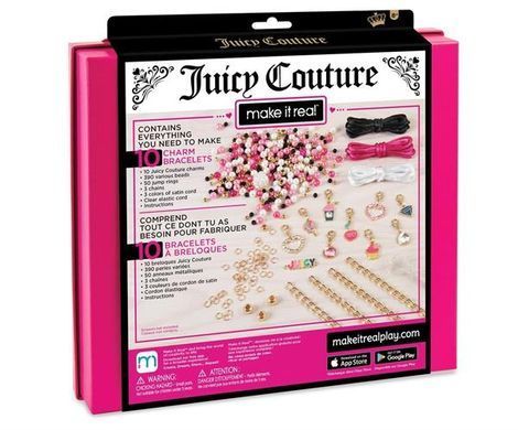 Набор для создания шарм-браслетов Make it Real Juicy Couture Розовый звездопад 470 эл. (MR4408) dt_69965 фото