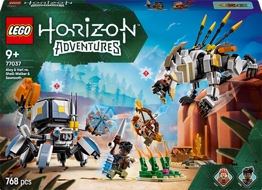 Конструктор LEGO Horizon Aloy и Varl против Shell-Walker и Sawtooth 768 деталей (77037)