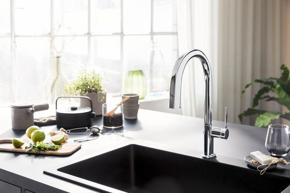 Смеситель для кухни Hansgrohe Aqittura M91, дл.излива - 215мм, вытяжной, 1 рычаг, FilterSystem 210, хром