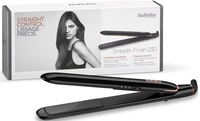 BaByliss Випрямляч, 41Вт, темп.режимів-3, 180-230С, кераміка, чорний (363218) ST250E фото